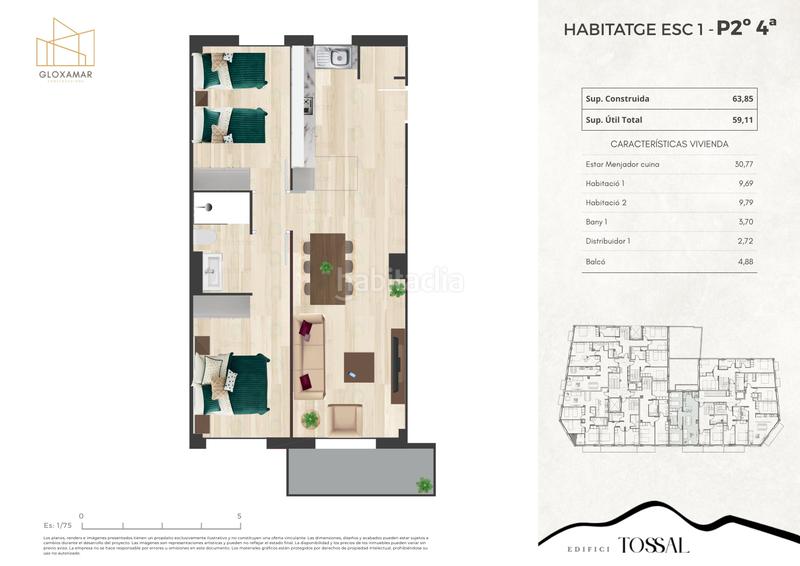 Foto 202778ac-42a8-43ab-9ce9-79c9454f4088. Pis 63m<sup>2</sup> a carrer enric granados 28 a Albatàrrec