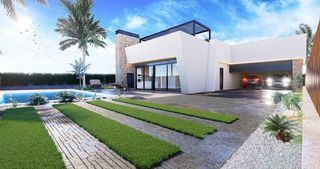 Chalet en Santiago de La Ribera. Villa de nuevo diseño de 3 dormitorios con garaje doble y gran p