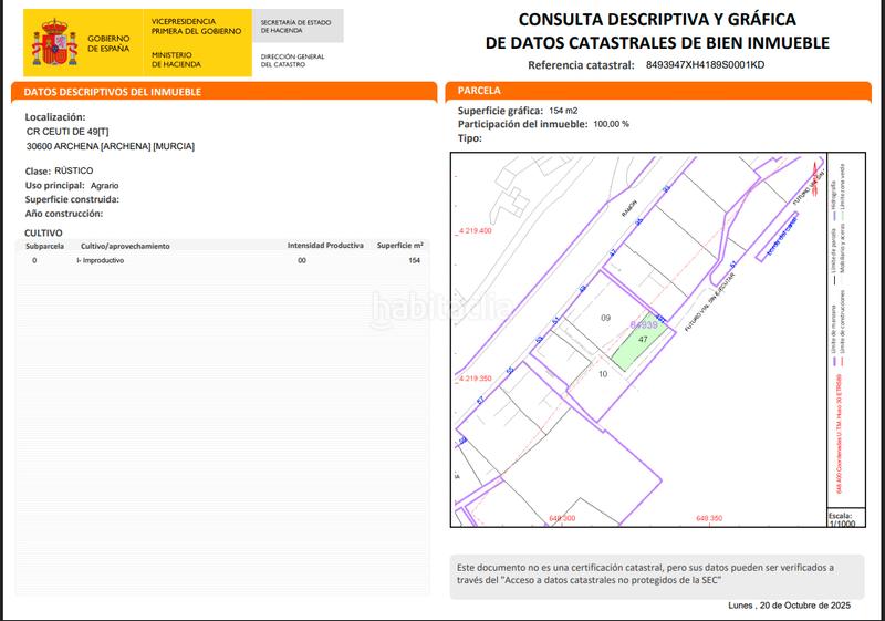 Foto 74f2228d-b23f-4938-86ed-308324bf33e8. Fondo rustico in Archena