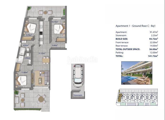 Foto ca10f8c3-d044-4a1b-b83d-ce2169e7a0bd. Appartement 141m<sup>2</sup> dans avenida de los narejos 125 dans Los Narejos_Punta Calera Alcázares (Los)