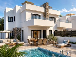 Chalet de obra nueva en Orihuela, Vistabella Golf, con piscina privada y certificado energético A