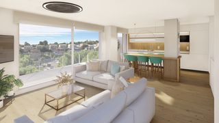 Villas de obra nueva en La Nucía con vistas al mar, jardín y zonas premium