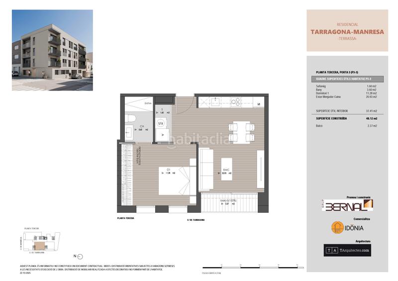 Foto 9d909775-0d9a-4ba2-9b95-02cecd4da657. Appartement 48m<sup>2</sup> dans carrer de tarragona 66 dans Sant Pere Nord Terrassa