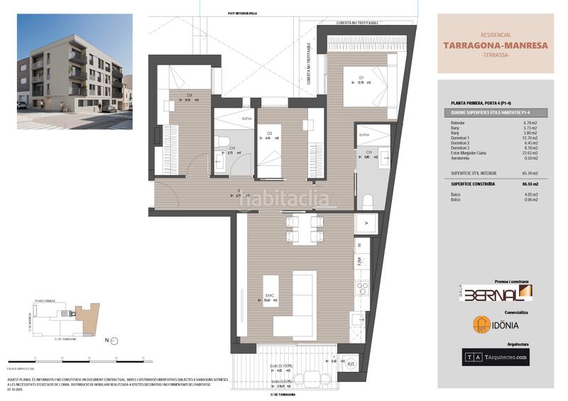 Foto 7e140c54-669a-4dab-b5db-fd2c8c82158e. Piso 87m<sup>2</sup> en carrer de tarragona 66 en Sant Pere Nord Terrassa