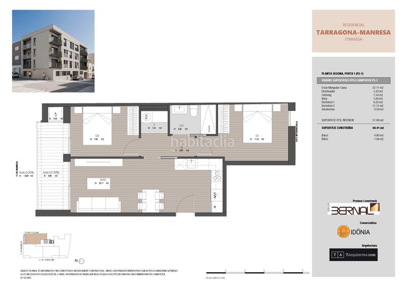Foto 95a8e188-1a44-42f3-a13e-d732426140a3. Appartement 68m<sup>2</sup> dans carrer de tarragona 66 dans Sant Pere Nord Terrassa