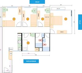 Flat in El Alborgí. Luminoso piso de 83 m con 5 dormitorios y 2 baños