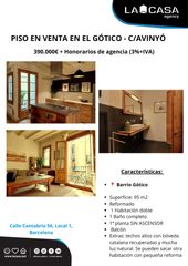 Flat in Gòtic. Piso de 94 m con 1 dormitorio y balcón en avinyó, barcelona