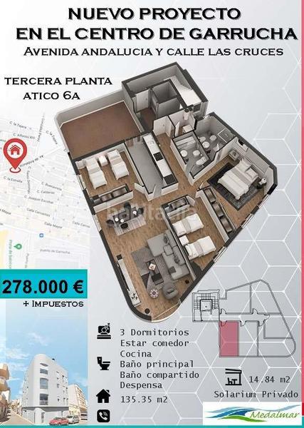 Foto bae0e09b-91fa-445a-a53b-7c32e858ca0b. Dachwohnung mit parking in playa de Garrucha Garrucha