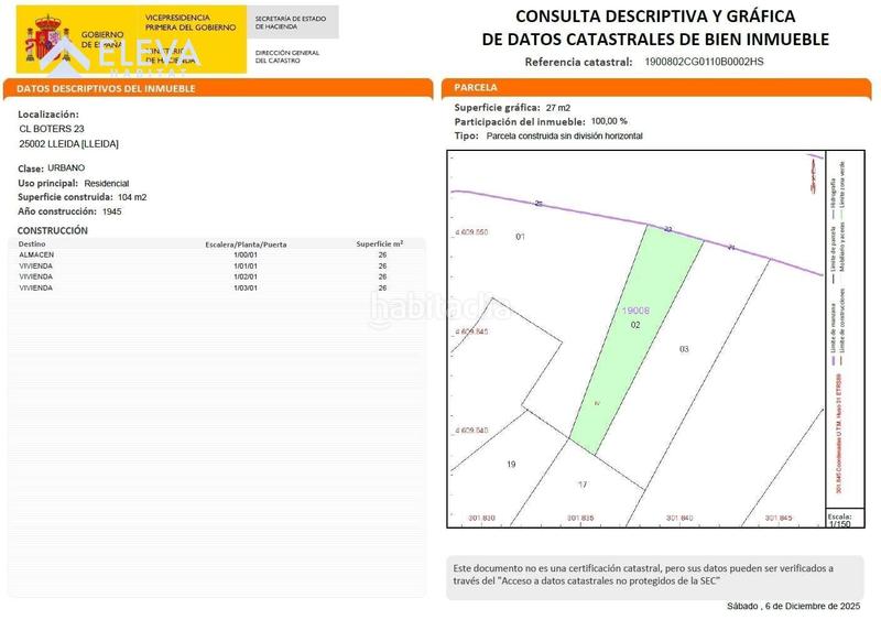 Foto 7c843498-48f6-4f5d-be4a-b695b5ea2bd5. Terreny residencial a carrer boters 21 a Centre Històric Lleida
