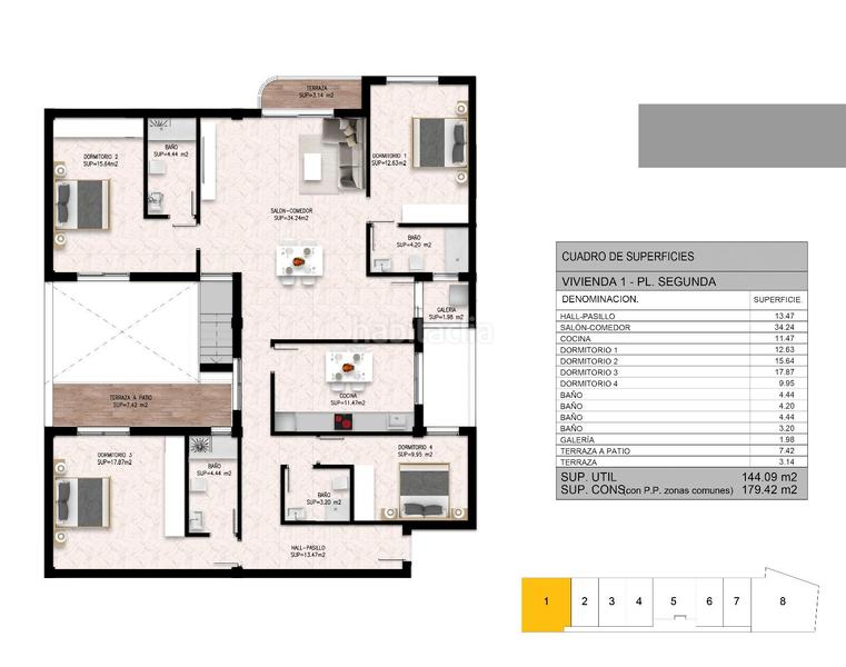 Foto 1aba26a4-608d-4195-80ab-9bed20befb96. Penthouse 179m<sup>2</sup> in plaza andalucía 3 in La Coca-La Nia-Vistahermosa Aspe