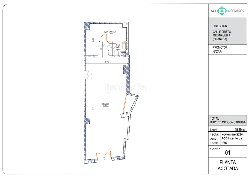 Foto 1f43fa28-249a-4c7d-87a5-a0ce38659980. Lloguer local comercial a calle cristo de medinaceli 4 a Granada