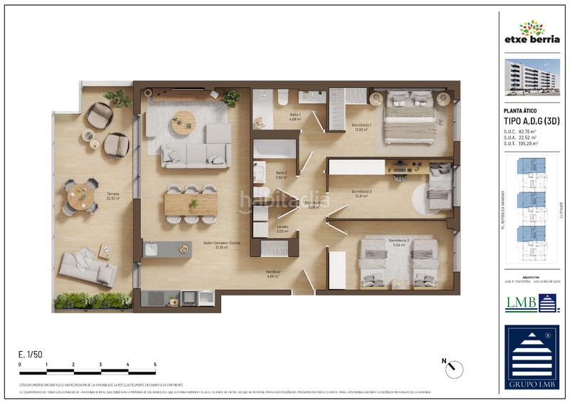 Foto d9823109-d37c-4ec2-9b69-db5a6aed0417. Àtic 82m<sup>2</sup> a calle etxape 37 a Berriozar