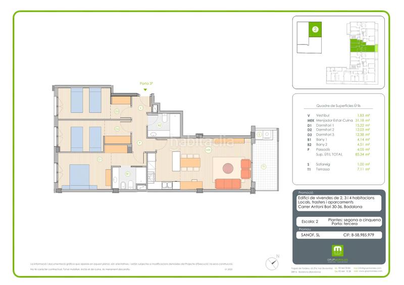 Foto 5120ff82-c08a-406f-91cc-8bb9bc34a15b. Appartement 85m<sup>2</sup> dans carrer de pi i margall 5-7 dans Port Badalona