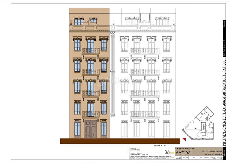 Foto f0a94b83-e30c-4fba-b0b5-7f9e10df7794. Edificio se ofrece un edificio con licencia para un apartahotel exclusivo, ubicado en la calle juan llorens, 45, . en Valencia