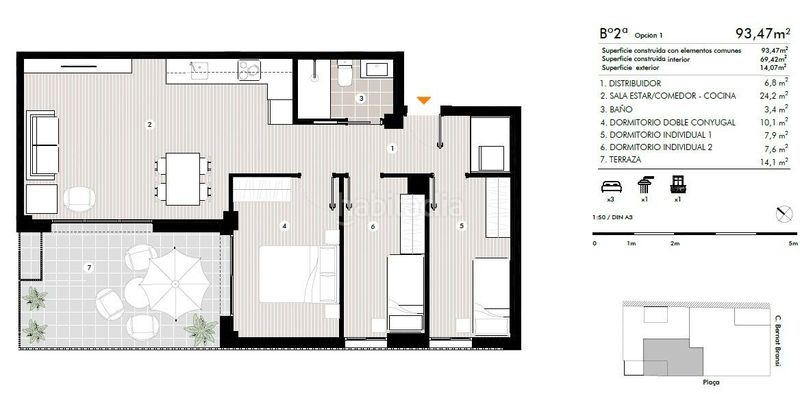 Foto cff97cb3-5c21-469d-abc7-dda4b3b8432e. Pis a carrer de bernat bransi 48 a Carmel Barcelona