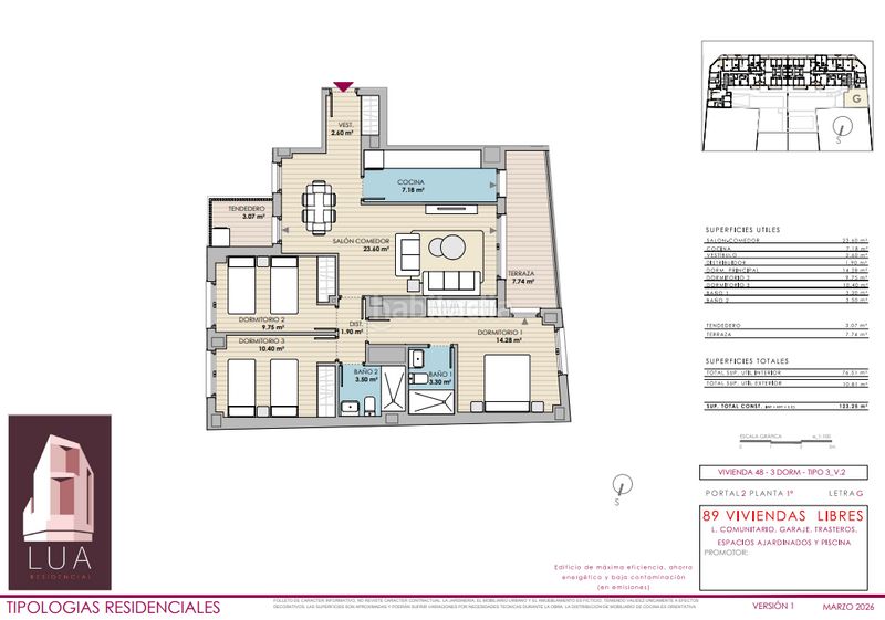 Foto a79f2602-922b-4141-92d7-84bee280762c. Flat 123m<sup>2</sup> with heating parking pool in Valdecarros Madrid