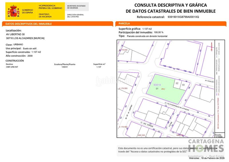 Foto c1c9536c-155b-480e-a6c5-c3c5f752e166. Terreny residencial a de la libertad 30 a Centro Alcázares (Los)