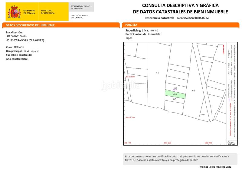 Foto 154b096c-4446-4a61-bcaf-fbd7231aa786. Terreny residencial a Peñaflor Zaragoza