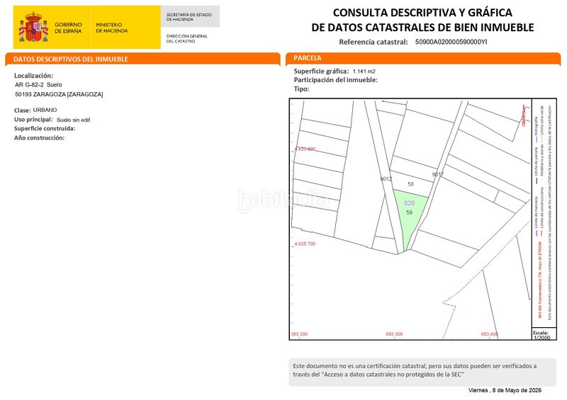Foto 5a6fde04-7fff-4232-8fb8-c01af1cb42e8. Terreny residencial a Peñaflor Zaragoza