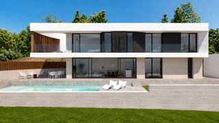 House in Reis 52. Villa de obra nueva con vistas al mar y piscina privada en sanxe