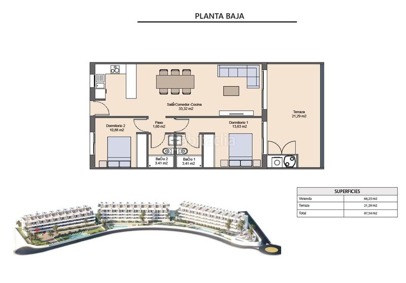 Foto f2260a45-c916-4815-bd9a-e6e5a838145e. Planta baixa amb aparcament piscina a balcón de Finestrat-terra marina Finestrat
