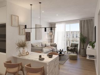 Penthouse in Sants-Badal. En venta excelente ático de obra nueva con un dormitorio y terra