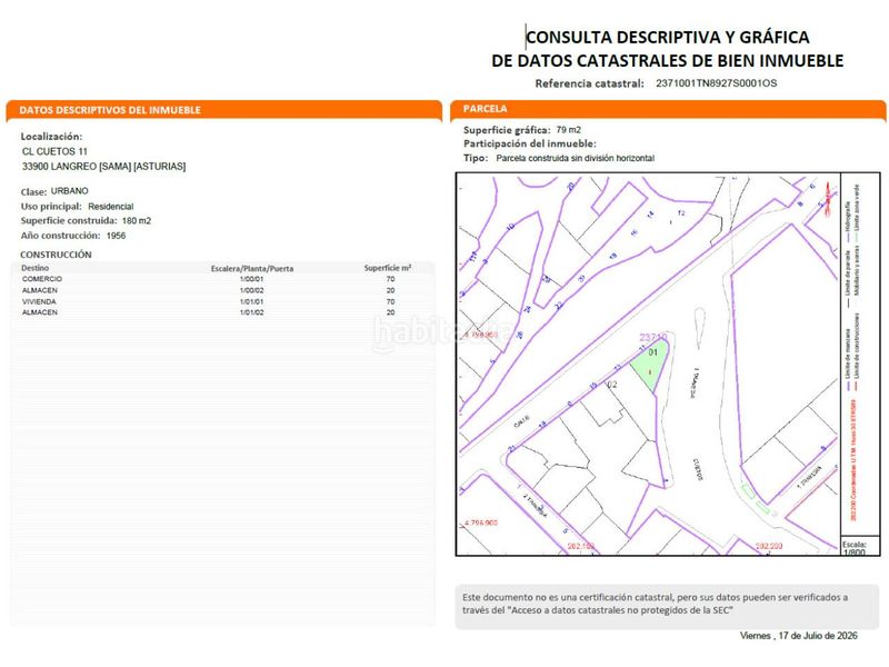 Foto 7b549389-4cbb-4c61-a821-6a95d1796fb2. Terreny residencial a calle cuetos 11 a Sama Langreo
