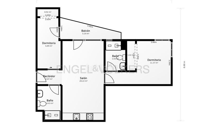 Foto cf509c5a-1929-4285-a0a7-202f137b4f86. Apartamento  con terraza en torre ikon en Valencia