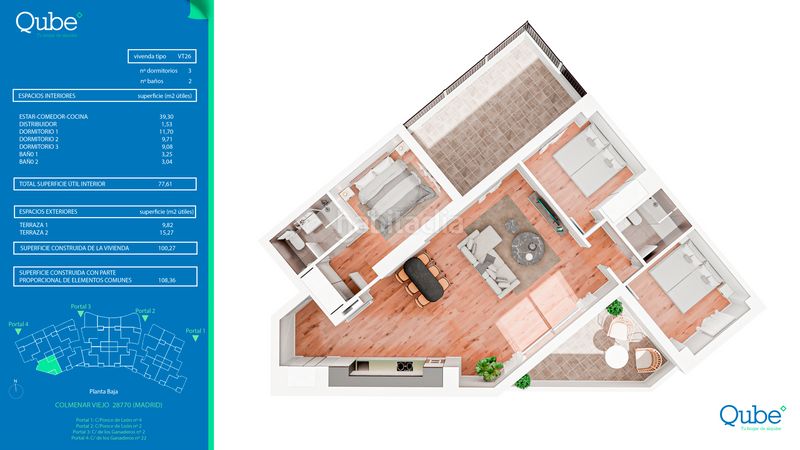 Foto 96a1d70f-b54a-4743-a45a-ebbb1af23004. Rent flat 102m<sup>2</sup> in calle ganaderos 22 in Las Vegas-El Pozanco-Adelfillas Colmenar Viejo