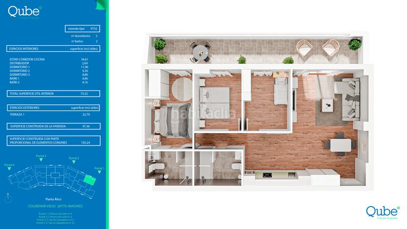Foto b8ac59bc-0c21-4a3f-b9ae-119b3ad981a4. Rent flat 106m<sup>2</sup> in calle ganaderos 22 in Las Vegas-El Pozanco-Adelfillas Colmenar Viejo