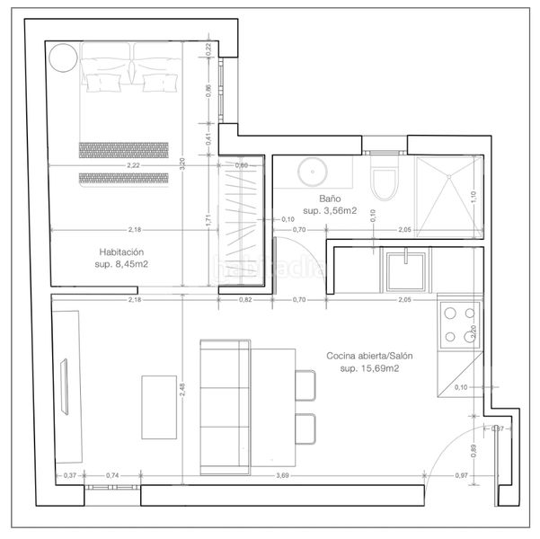 Foto e8d16334-384b-409e-b98e-dbca2c7540e8. Apartament amb calefacció a Embajadores-Lavapiés Madrid