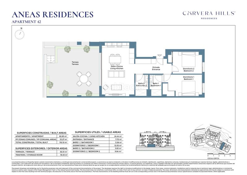 Foto cc7b2f0b-a3bb-4a0f-9540-65360df1879d. Apartament 82m<sup>2</sup> amb calefacció a Corvera Murcia