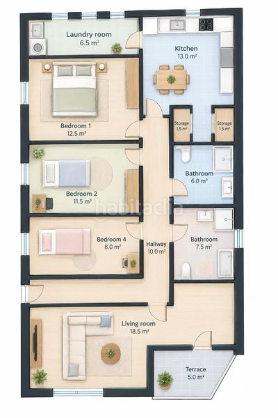 Foto f761ef9d-9d93-4ae5-95a6-abc8075d53c3. Appartamento con riscaldamento parcheggio in Oliva pueblo Oliva