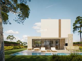 Xalet  Plana basarda. Casa de diseño en construcción en el mas trempat, sant feliu de