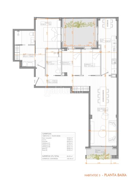 Foto 1ee53c1a-dbde-451a-b66b-521f6e22e32e. Appartement 86m<sup>2</sup> dans carrer vicenç bou 4 dans Eixample-Horta Capallera Figueres