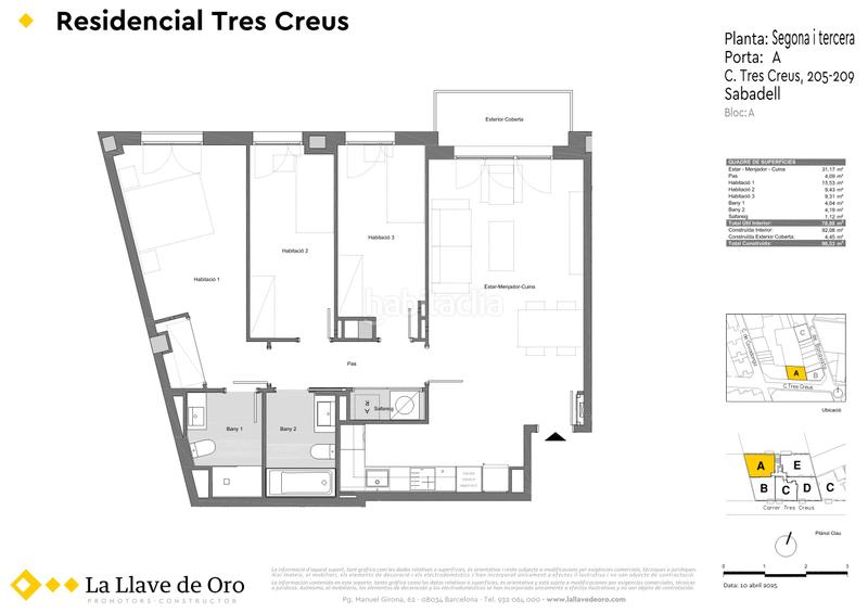 Foto 24cfc674-6c8e-4182-93e3-15ba67704167. Pis 96m<sup>2</sup> a carrer de les tres creus 207 a Covadonga Sabadell