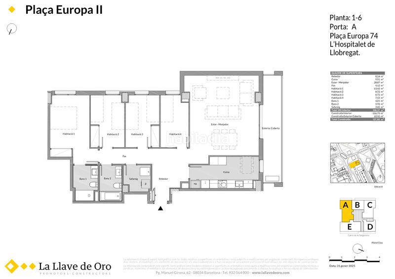 Foto 7ea6f76b-6049-4e50-b23e-e8dd0bdff9ad. Appartement 127m<sup>2</sup> dans plaça d'europa 74 dans Santa Eulàlia Hospitalet de Llobregat (L´)