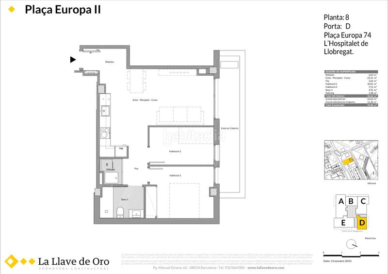 Foto 056ebda6-5e2b-4e88-bd8a-673c86474ad6. Piso 70m<sup>2</sup> en plaça d'europa 74 en Santa Eulàlia Hospitalet de Llobregat (L´)
