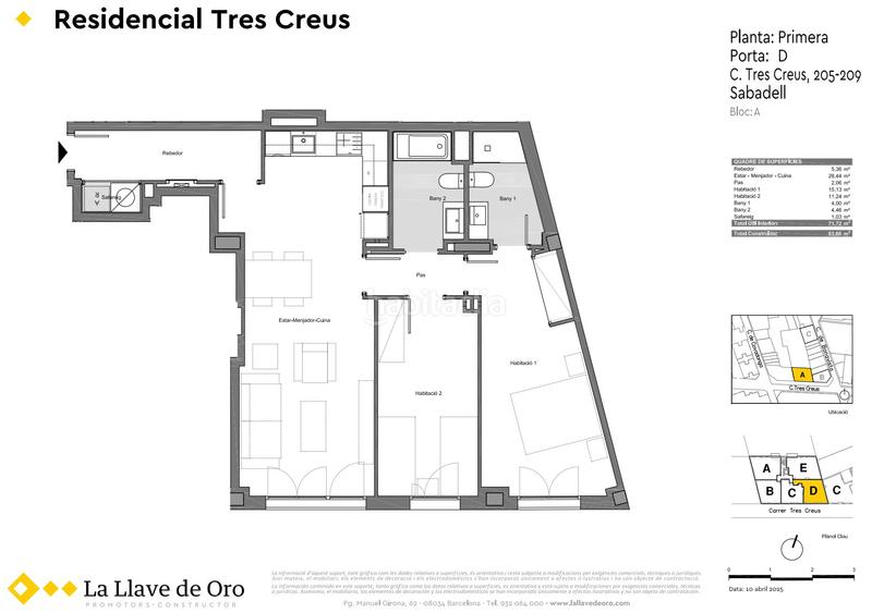 Foto 17d805b6-a62e-4911-9354-4236438695ec. Appartement 83m<sup>2</sup> dans carrer de les tres creus 207 dans Covadonga Sabadell
