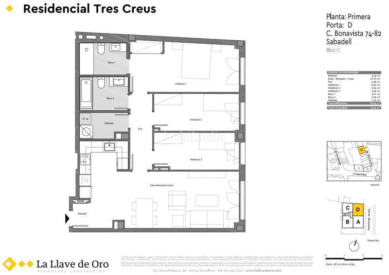 Foto 80e70c79-76cd-4963-888c-30c5d59c8f88. Appartement 93m<sup>2</sup> dans carrer de les tres creus 207 dans Covadonga Sabadell