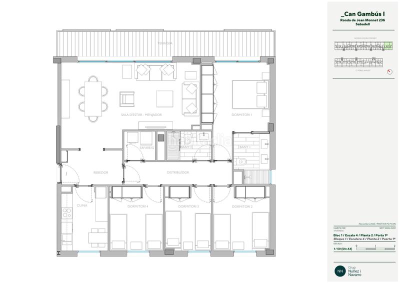 Foto b90e89e7-bc2d-4202-aafe-516af911f410. Lloguer pis 119m<sup>2</sup> a ronda de jean monnet 230 a Can Gambús Sabadell
