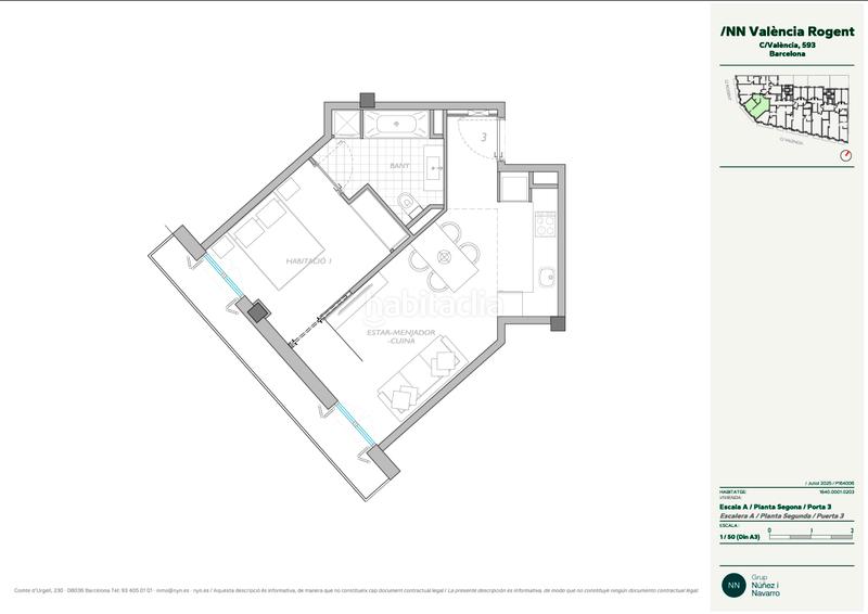 Foto c6ab224e-a7ad-4f6f-ae7d-153df2039f6a. Miete etagenwohnung 47m<sup>2</sup> in carrer de valència 595 in El Camp de l´Arpa del Clot Barcelona