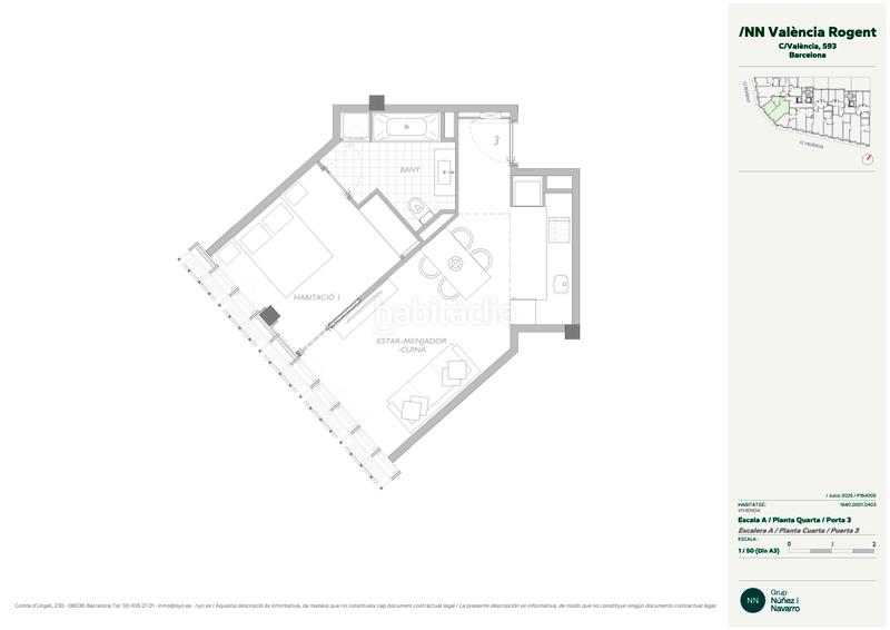 Foto c1b45b73-ddb0-464b-98a6-4b13ded2fa84. Miete etagenwohnung 47m<sup>2</sup> in carrer de valència 595 in El Camp de l´Arpa del Clot Barcelona