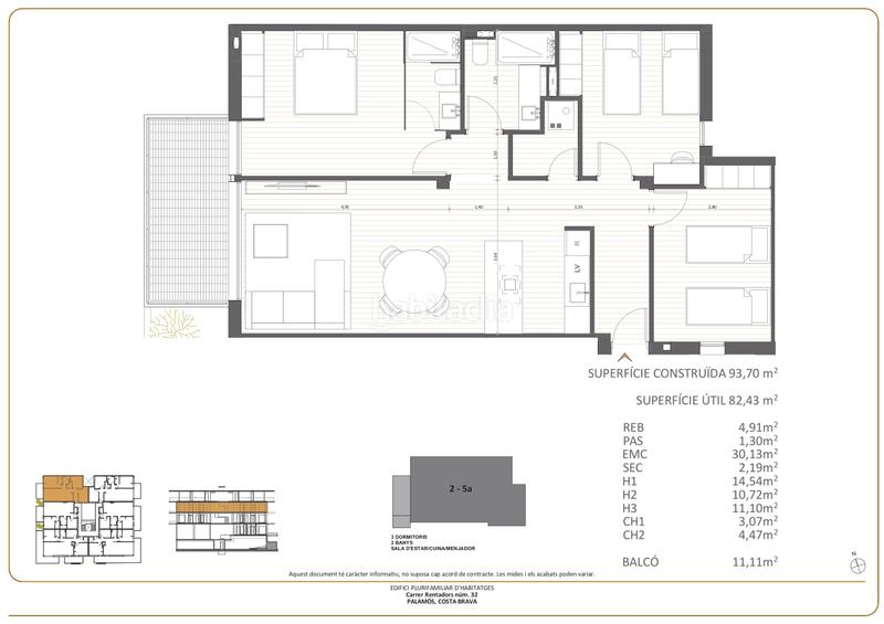 Foto a2fff1cd-c8a9-4e30-8e8a-3bfc28c86e29. Appartement 93m<sup>2</sup> dans carrer enric vincke 32 dans Avinguda Catalunya Palamós
