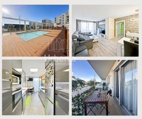 Pis a Centre. Piso exterior con amplio balcón. piscinas y área infantil comuni