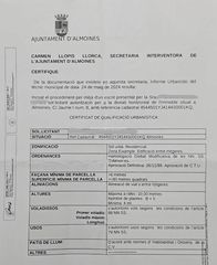 Terreny residencial  Calle trenet de alcoi. Terreno urbano en almoines de 330 m2 por 95.000 euros