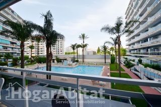 Flat in Grau de Gandía-Marenys de Rafalcaid. Exterior y acogedor en residencial con piscina,terraza y licenci