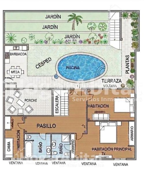 Foto a9bd7005-26bf-4c48-b6c5-521f9abe7f8d. House with heating pool in Oliva pueblo Oliva