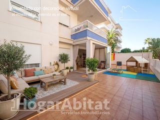 Flat  Calle jaume roig. Cerca de la playa! preciosa planta baja con terraza, garaje y pi