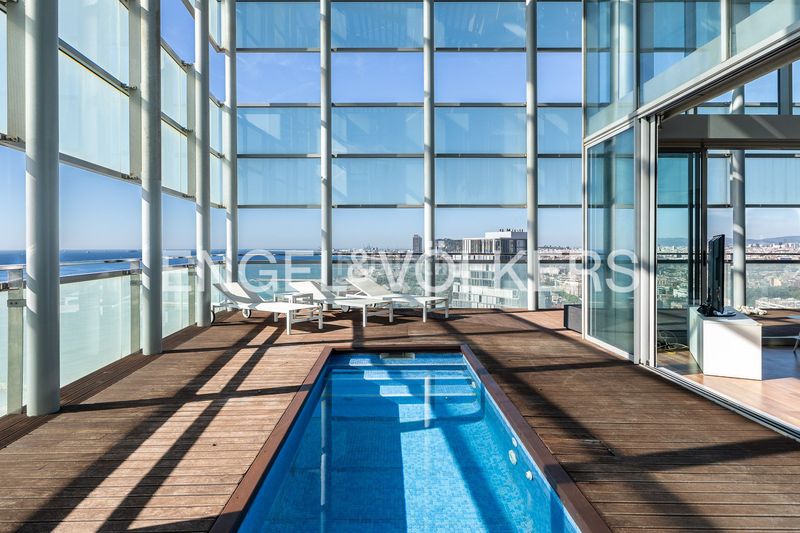 Alquiler Ático  en  Diagonal Mar i el Front Marítim del Poblenou. Impresionante ático dúplex en primera línea de mar